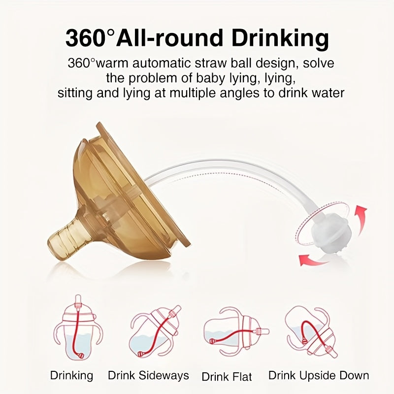 Collapsible Silicone Baby Bottle with Weighted Straw & Wide-Neck Nipple – 2 Pack