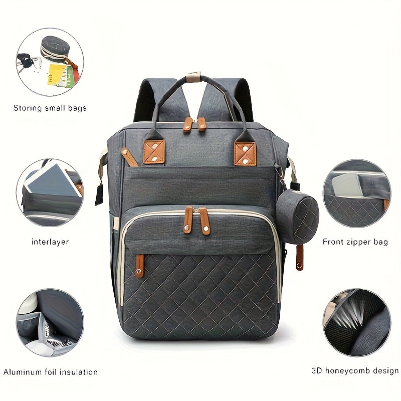 Women's Spacious Multi-Compartment Travel Backpack - Nylon Diaper & Everyday Bag for Moms & Professionals