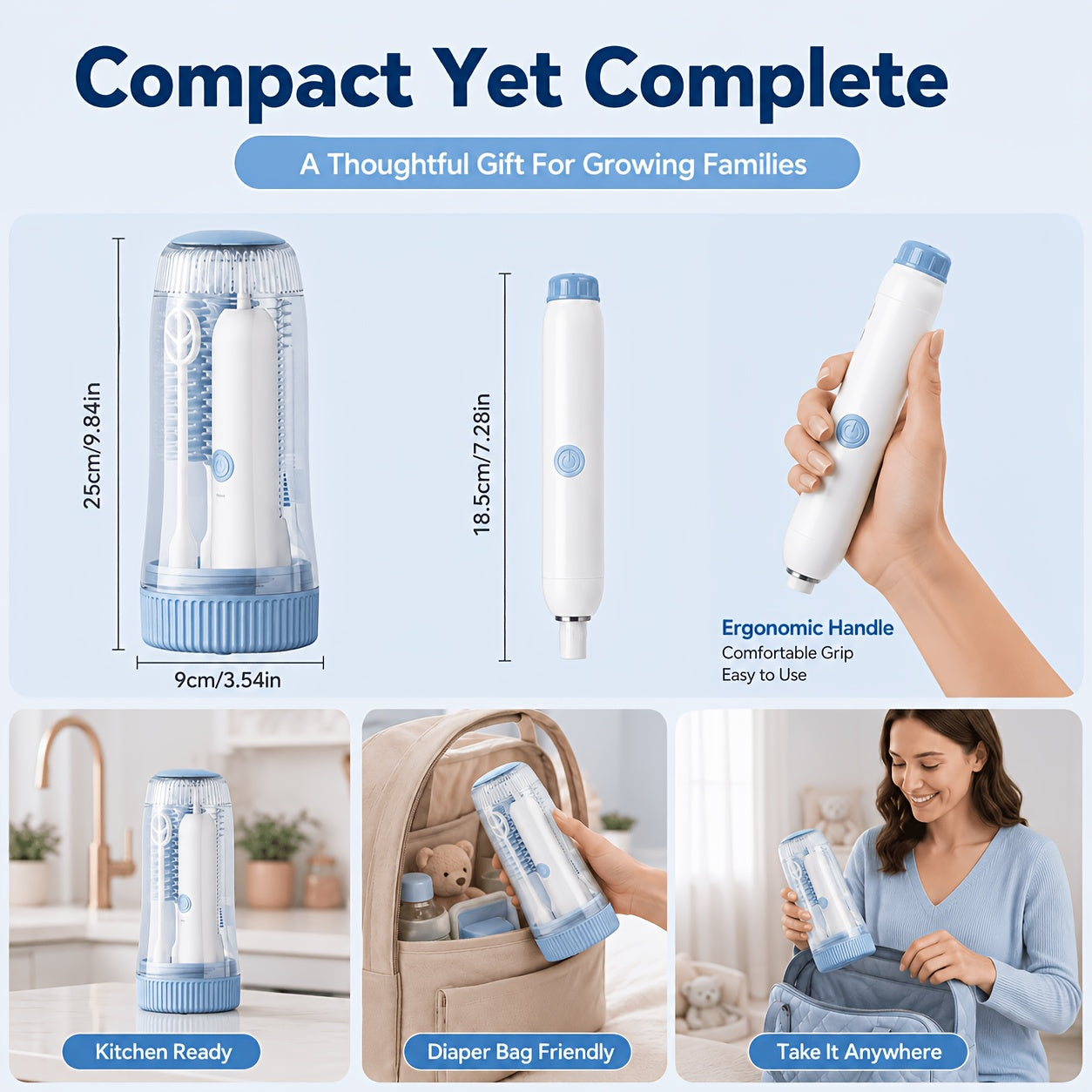 6-in-1 Electric Bottle Cleaner Brush Set