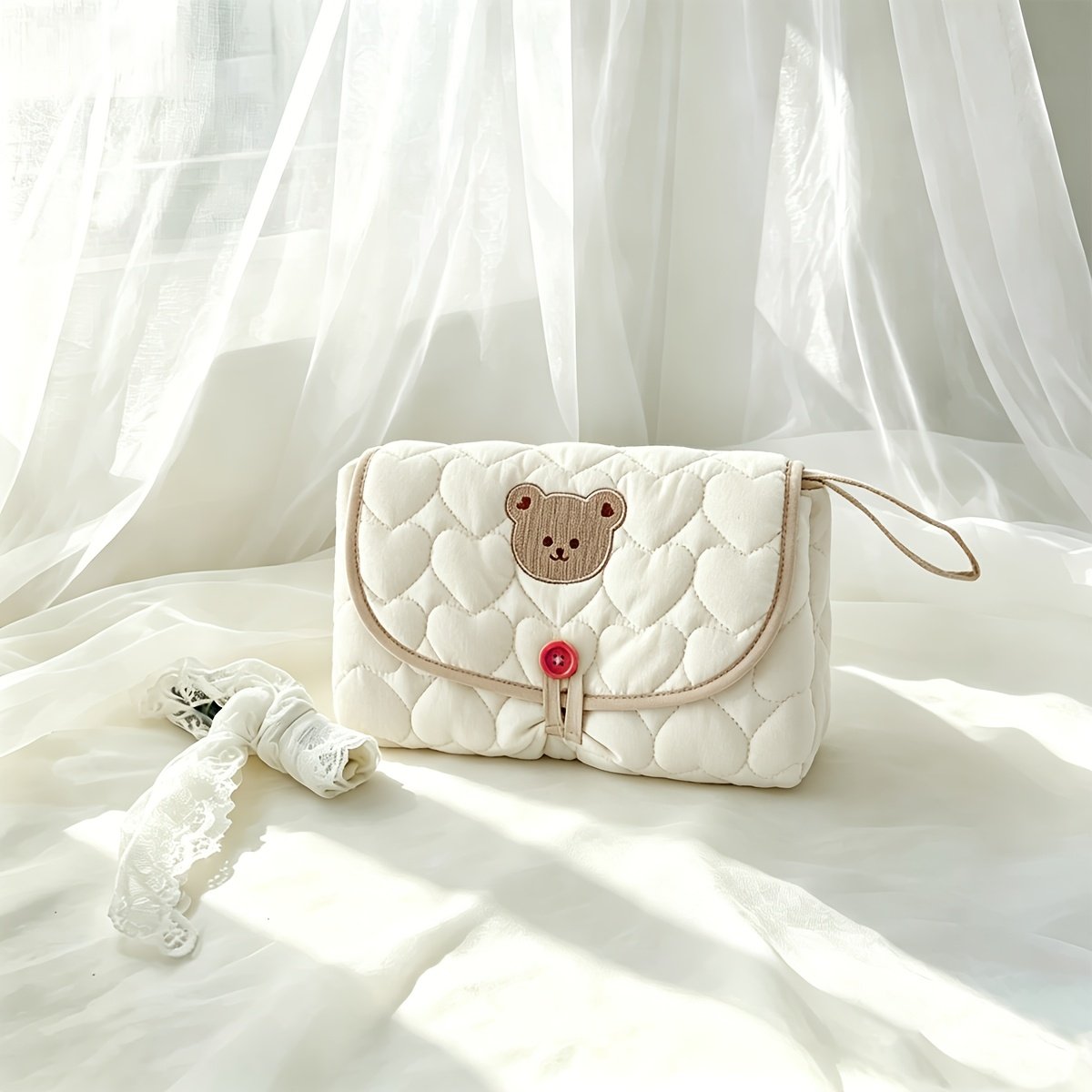 Cute Bear & Bunny Foldable Baby Changing Pad - Soft Portable Diaper Mat